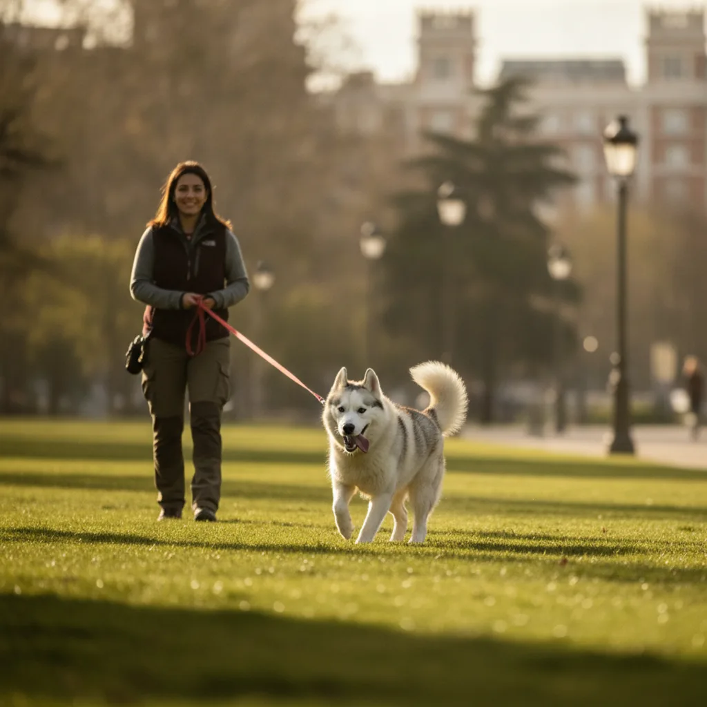 Portada del artículo Cuándo contratar un paseador para un Husky Siberiano en Madrid: beneficios, señales y cómo elegir al mejor