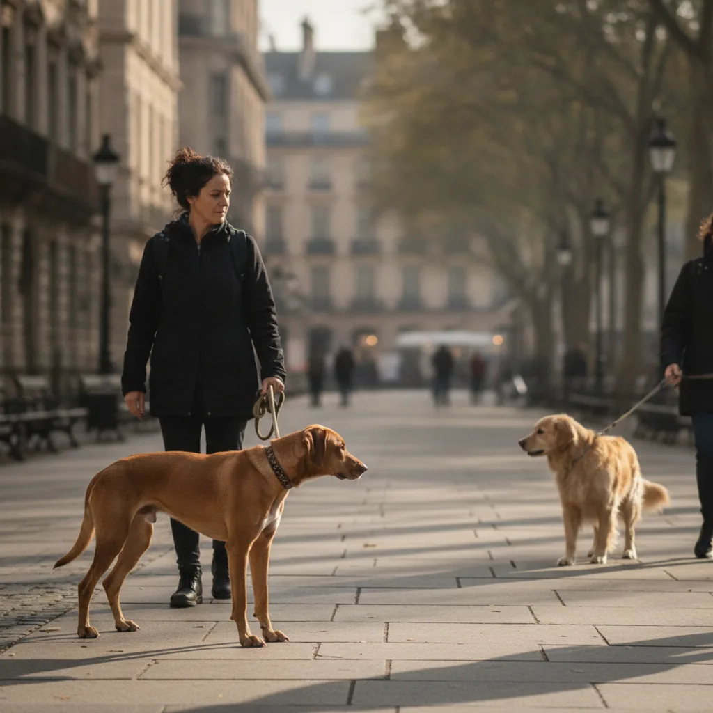Portada del artículo Mi perro se queda quieto cuando ve a otros perros: causas reales y cómo ayudarle sin forzarlo ni empeorar el problema