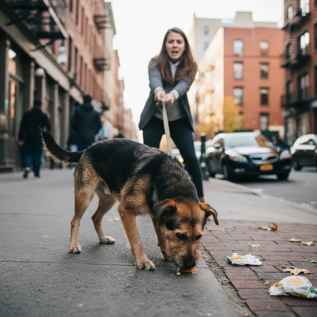 Portada del artículo Qué hacer si tu perro come cosas del suelo en la calle (guía práctica para evitar peligros)