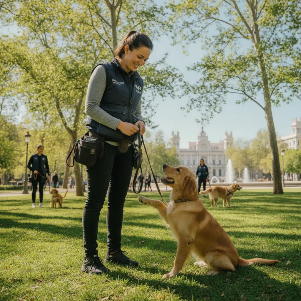 Portada del artículo Cuándo contratar un paseador de perros para un cachorro en Madrid: rutinas, socialización y más allá